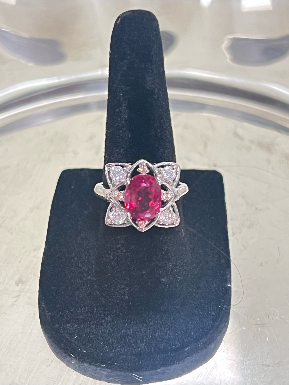 Vintage Silver 925 Garnet Ring